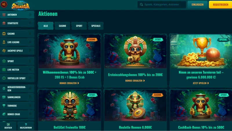 Spinanga Bonuses